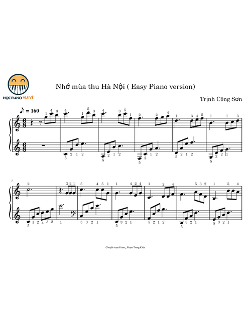 Nhớ mùa thu Hà Nội - Trịnh Công Sơn - Piano bản dễ - Easy version