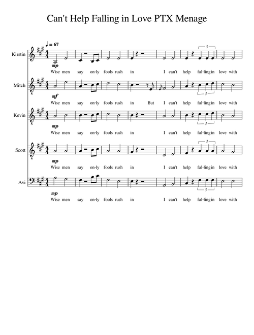 Can't Help Falling in Love PTX Menage