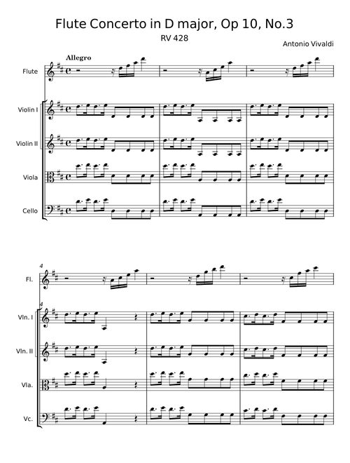 Flute Concerto in D major, RV 428 - Antonio Vivaldi