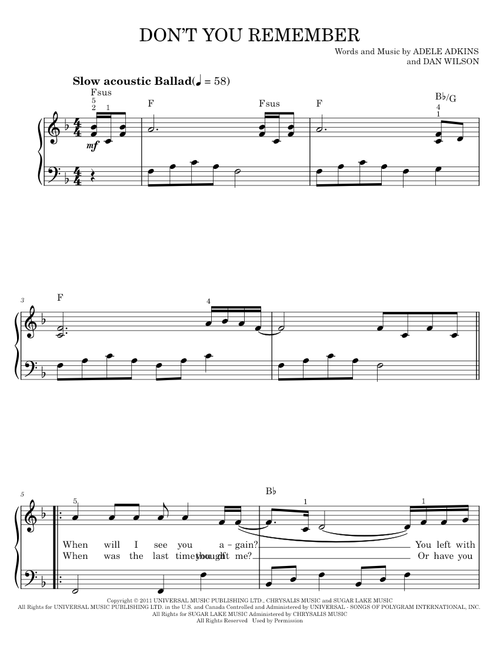 Don't You Remember - Adele (Easy Piano)