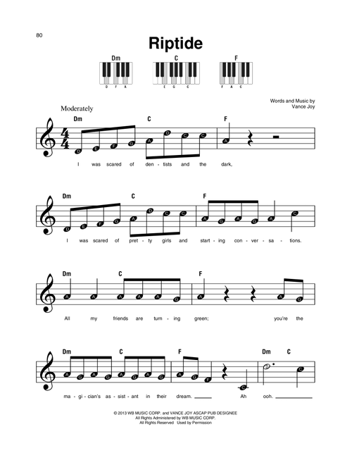 Riptide - Vance Joy (Super Easy Piano)