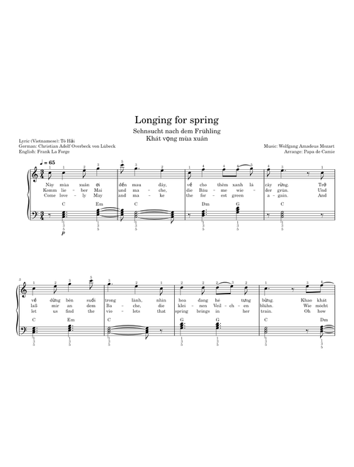 Sehnsucht nach dem Frühling, K.596 – Wolfgang Amadeus Mozart - Longing for spring