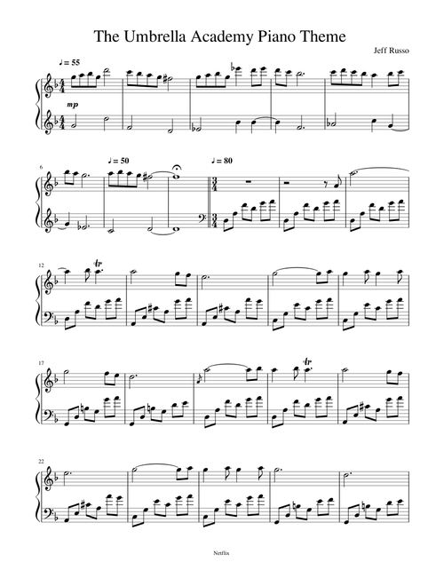 The Umbrella Academy Piano Theme