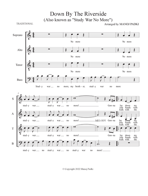 Down By The Riverside ("Study War No More") (Arr. Manoj Padki) - Traditional (Choral, SATB)