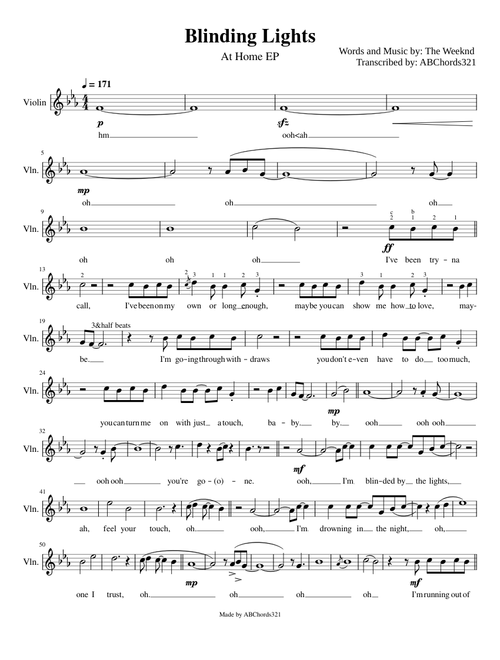 Blinding Lights – The Weeknd violin