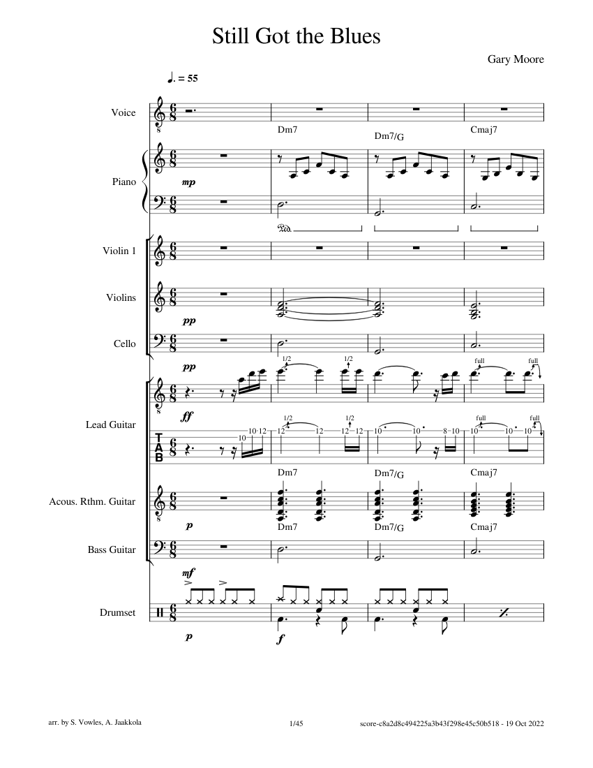 Still Got The Blues (Gary Moore) Sheet music for Piano