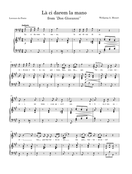 Là ci darem la mano, from "Don Giovanni"