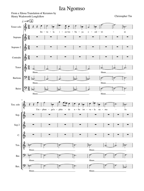 Iza Ngomso – Christopher Tin (SATB)