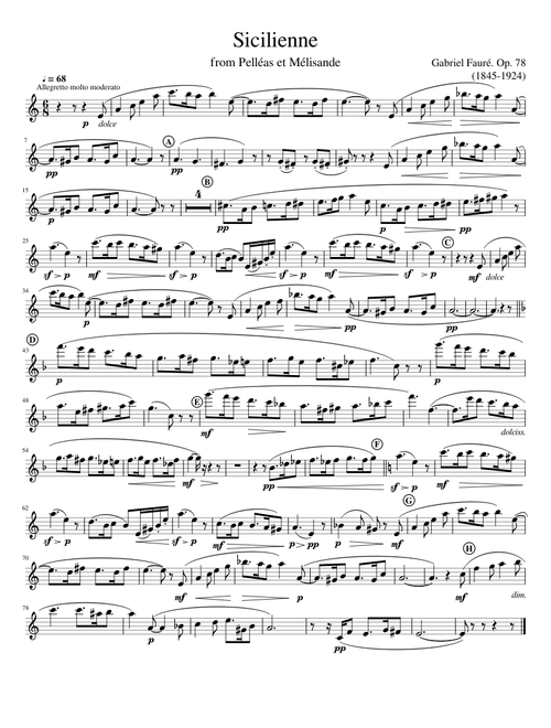 Sicilienne Op. 78 for Bb Clarinet