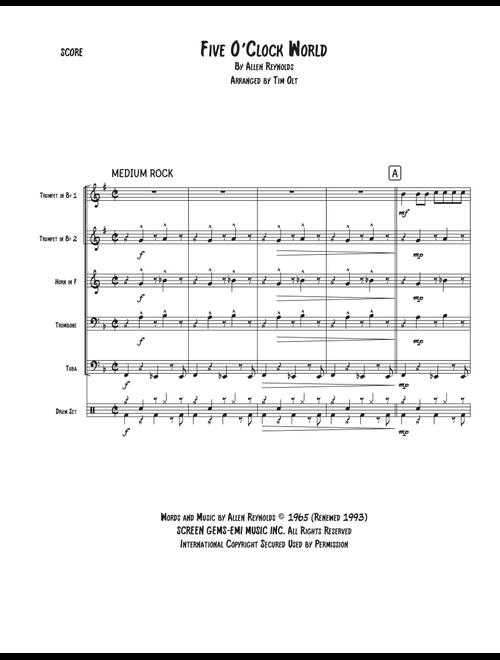 Five O'clock World (Arr. Tim Olt) - Hal Ketchum (Brass Ensemble)