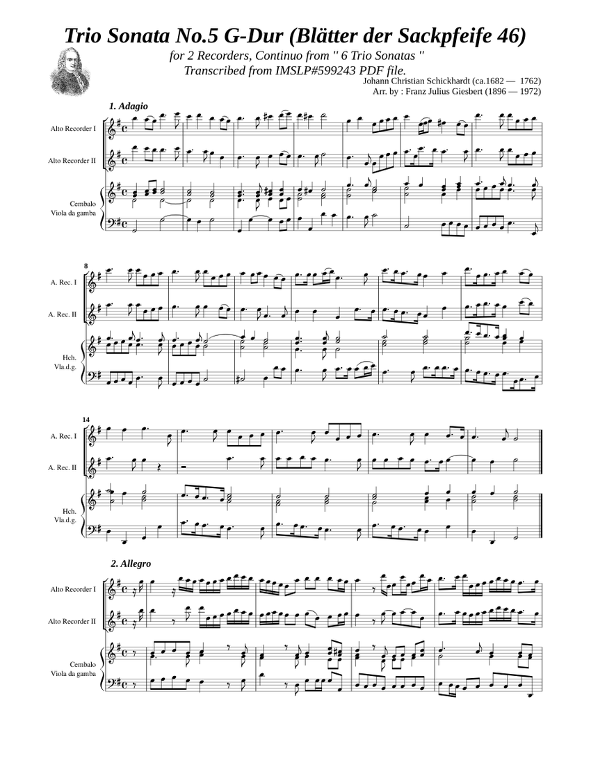 その他 Trio Sonatas Opp 2 &amp; 5 Trio Sonata, Op. 2 No. 5 in A Major, BUXWV 263: I. Allegro