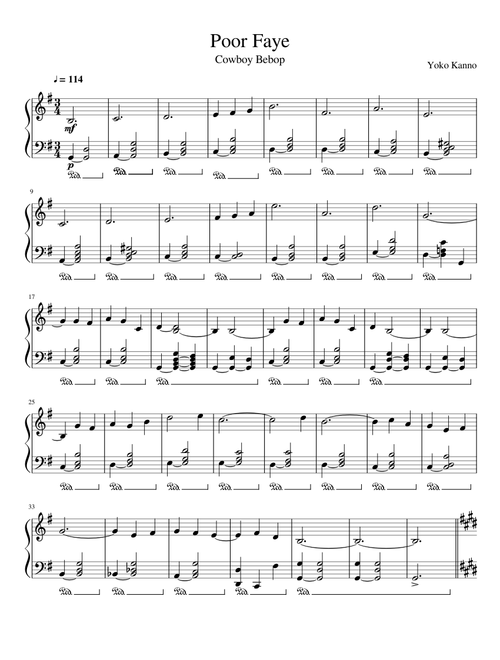 Free Cowboy Bebop sheet music | Download PDF or print on