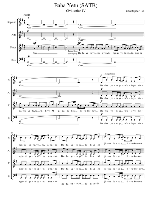 Baba Yetu SATB