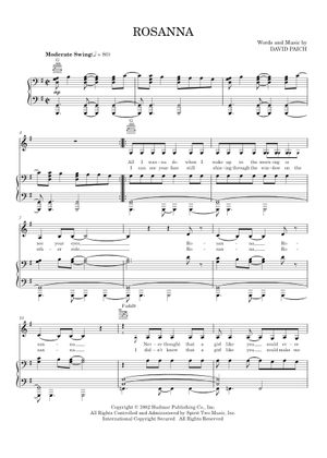 Rosanna - Toto Sheet Music for Piano (Solo) | MuseScore.com