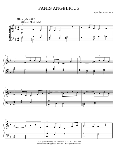 Panis Angelicus (O Lord Most Holy) - Cesar Franck (Easy Piano)