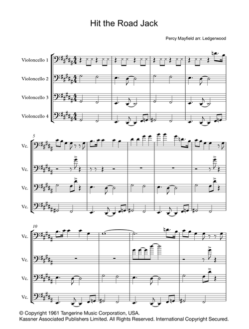 Hit The Road Jack (Arr. Cat Ledgerwood) - Percy Mayfield (Cello Solo)