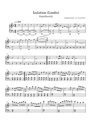 Isolation – NightHawk22 Sheet Music for Piano, Vibraphone, Violin, Bass ...