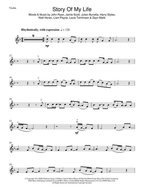 Story Of My Life - One Direction (Violin Solo)