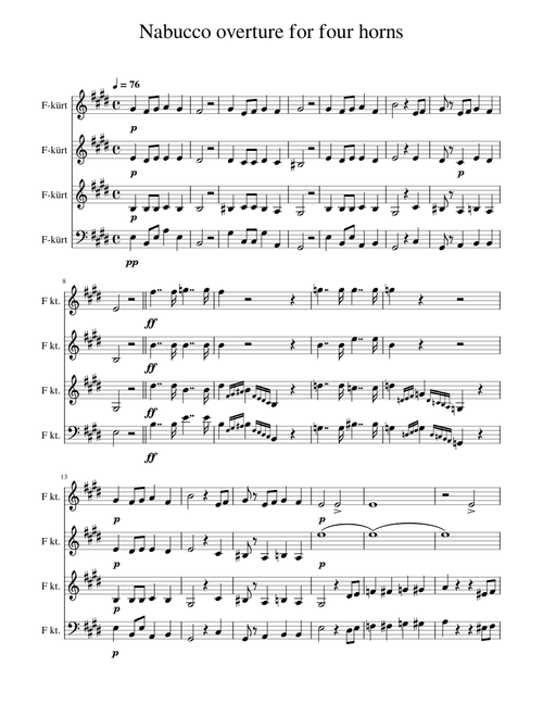 Nabucco overture for four horns