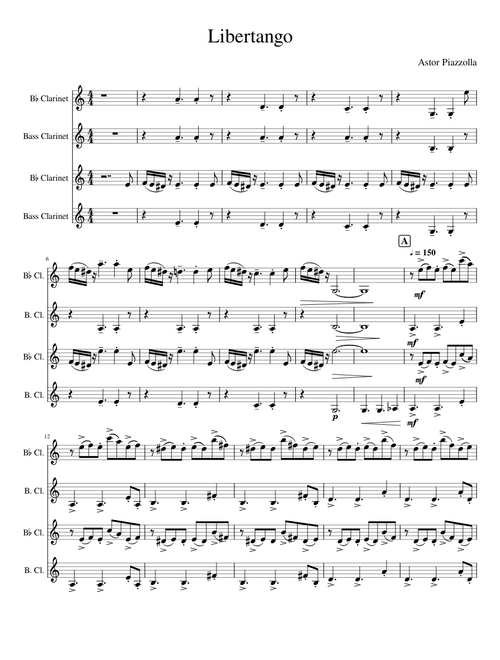 Libertango Clarinet Quartet