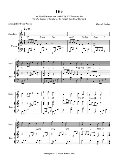 For the Beauty of the Earth--mandola solo (Arr. Beka Wilson) - Conrad Kocher (Viola and Piano)