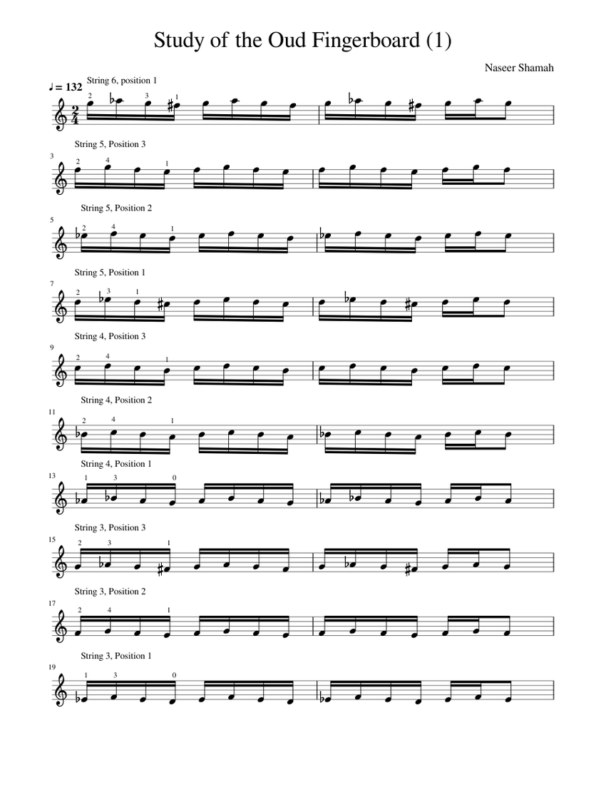 Study of the Oud Fingerboard (1) piano tutorial