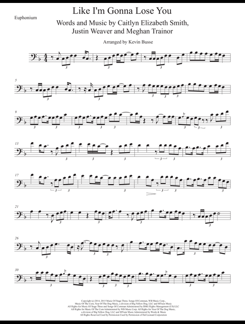 Like I'm Gonna Lose You (Arr. Kevin Busse) - Meghan Trainor (Euphonium Solo)