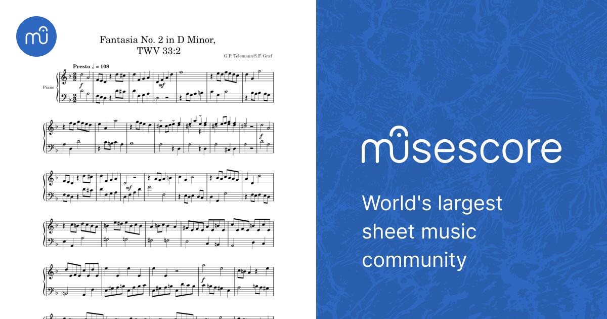 Fantasia, Presto, TWV 33:2 – Georg Philipp Telemann – Piano Sheet