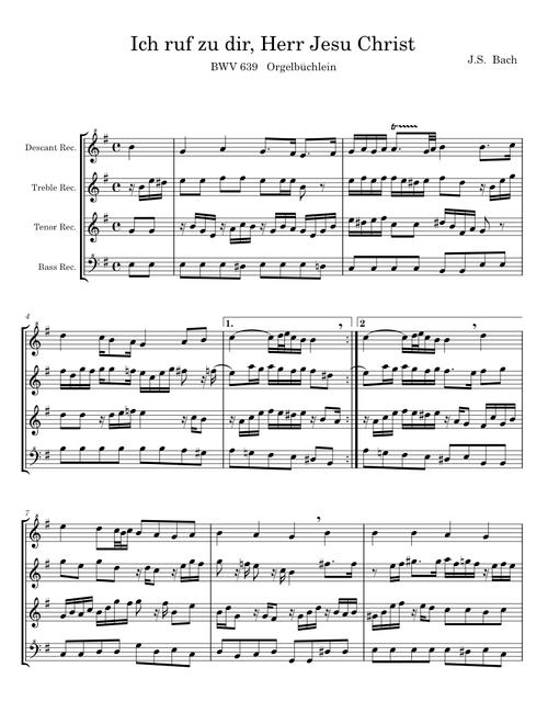 Ich ruf'' zu dir, Herr Jesu Christ - J S Bach, G F Handel, W A Mozart