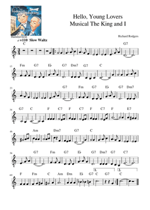 Hello, Young Lovers (Lead sheet with lyrics ) Sheet Music