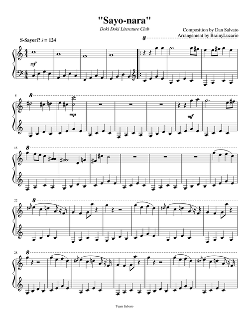 Sayo-nara - Doki Doki Literature Club (Piano Arrangement)