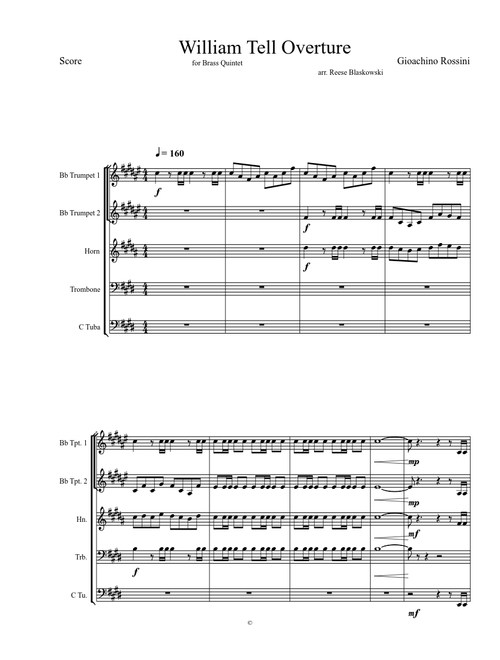 William Tell Overture for Brass Quintet