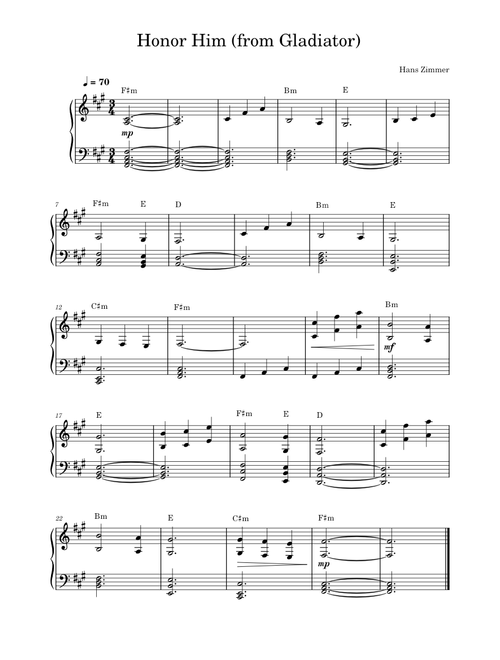 Honor Him/Now We Are Free (from Gladiator) – Hans Zimmer Honor Him from Gladiator