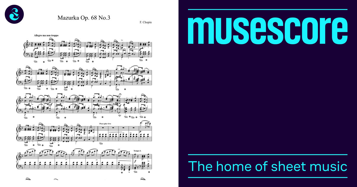 Mazurka Op. 68 No. 3 Sheet Music for Piano (Solo) | MuseScore.com
