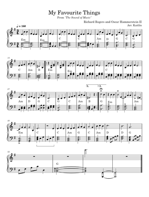My Favourite Things - The Sound of Music