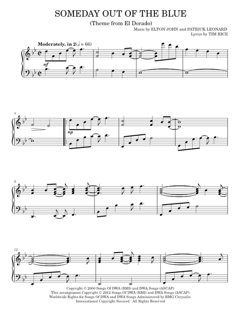 Someday out of the blue - Elton John (Piano Solo)