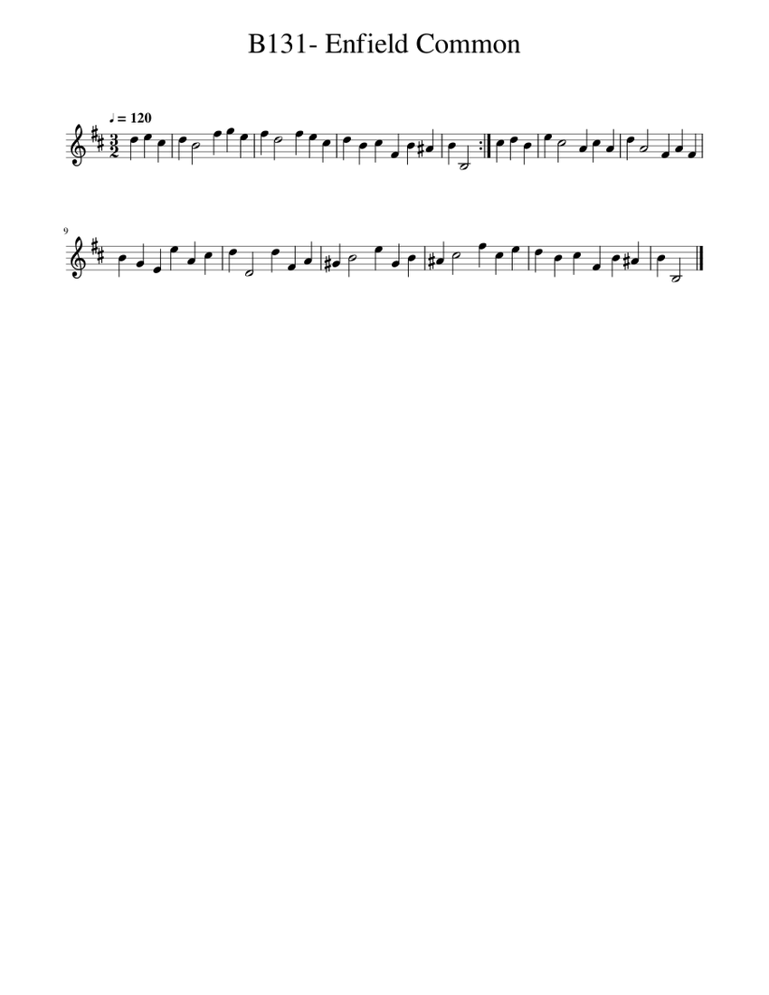 B131 Enfield Common Sheet music for Piano (Solo)