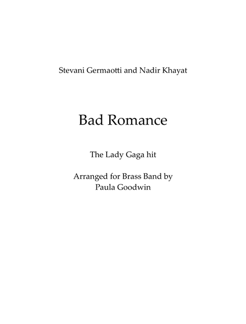Bad Romance (Arr. Paula Goodwin) - Lady Gaga (Brass Band)