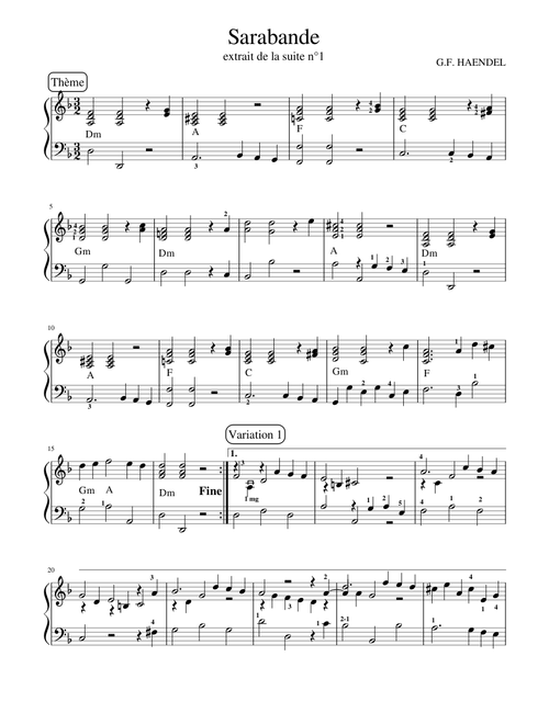 Sarabande de Haendel