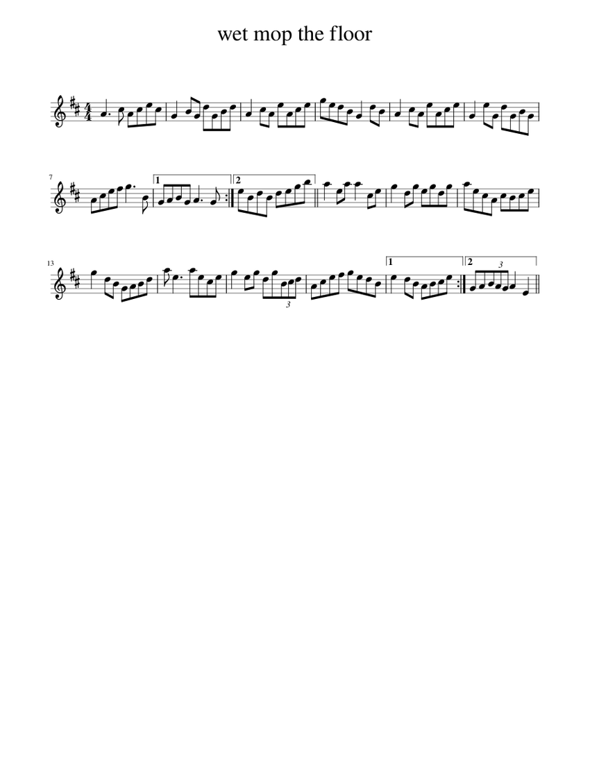 wet mop the floor Sheet music for Piano (Solo)