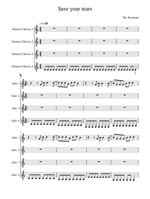 Save Your Tears (Arr. Miguel Gromicho) - The Weeknd (Guitar Ensemble)