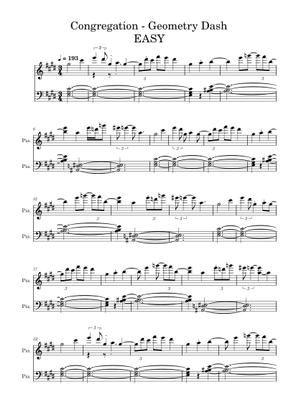Geometry Dash - Congregation Sheet Music for Piano (Piano Duo ...
