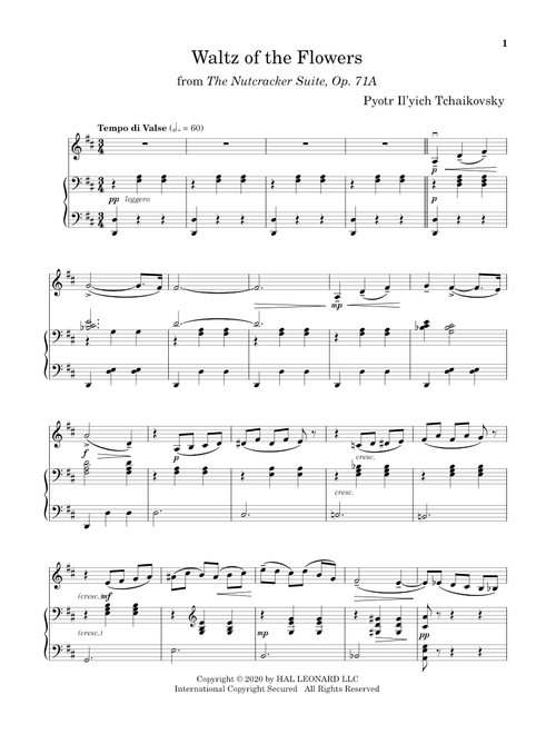 Waltz Of The Flowers, Op. 71a (from The Nutcracker) - Pyotr Il'yich Tchaikovsky (Violin and Piano)