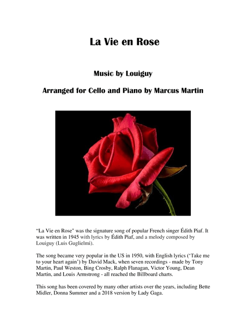 La Vie En Rose (Arr. Marcus Martin) - Dj Antoine (Cello and Piano)