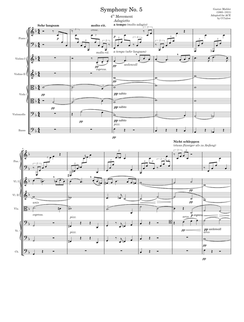 Adagietto from Symphony No.5 (4th Movement) – Gustav Mahler Mahler 5:4 ACE