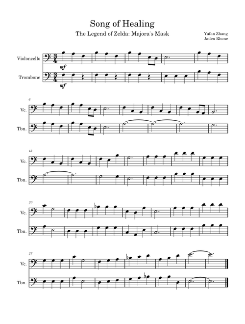 Song of Healing – Cello and Trombone Duet