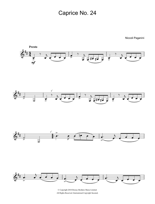 Caprice No. 24 - Niccolo Paganini (Clarinet Solo)