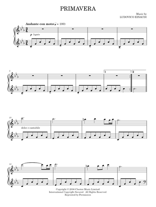 Primavera - Ludovico Einaudi (Piano Solo)