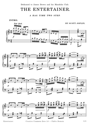 ジ・エンターテイナー（スコット・ジョプリン） 楽譜 コード付き