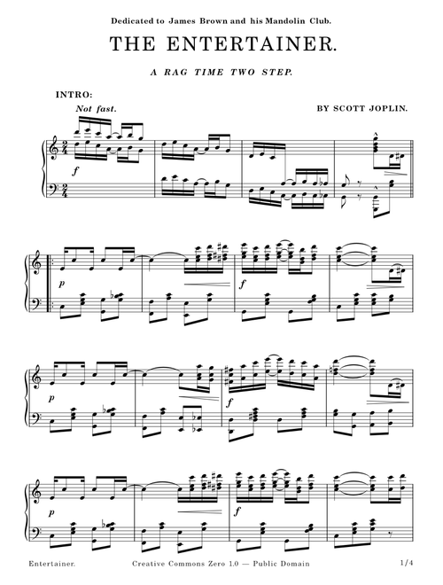 The Entertainer – Scott Joplin – 1902